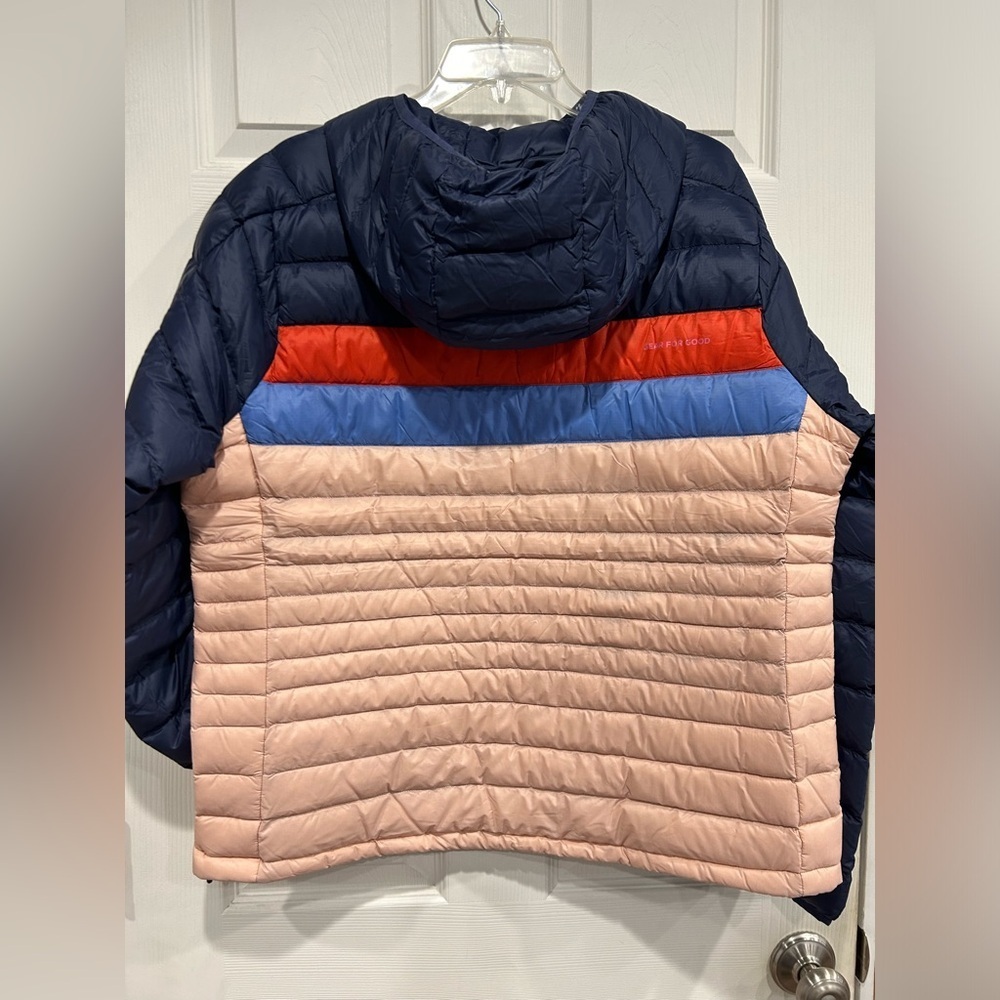 Cotopaxi Women's XL Fuego Hooded Down Jacket Ink Rosewood Pink Blue NWT - Picture 3 of 12